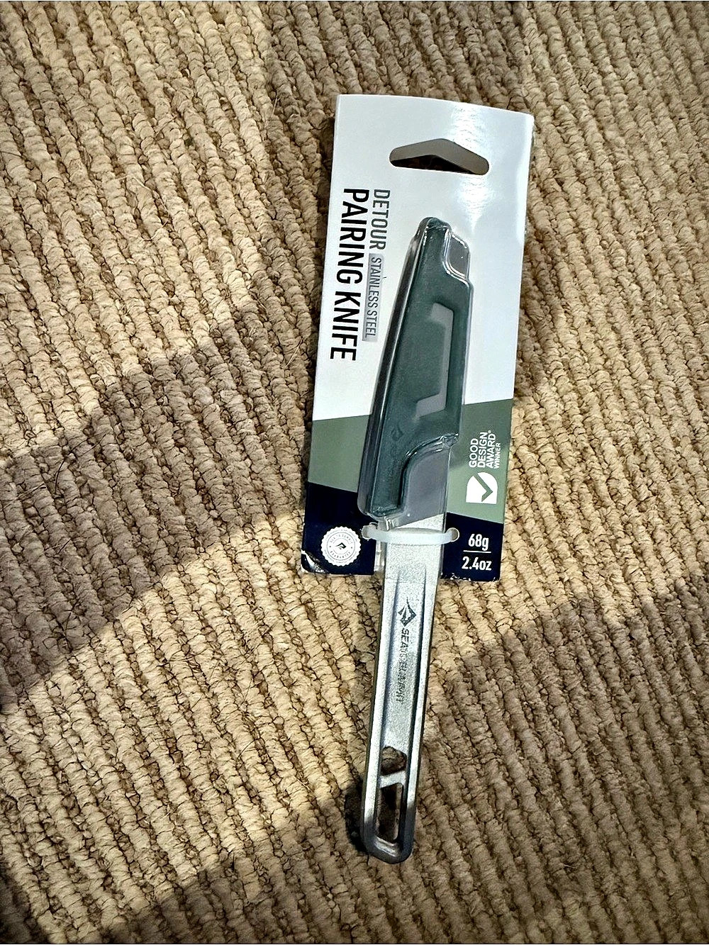 Sea to Summit Detour Stainless Steel Paring Knife in Green & Silver